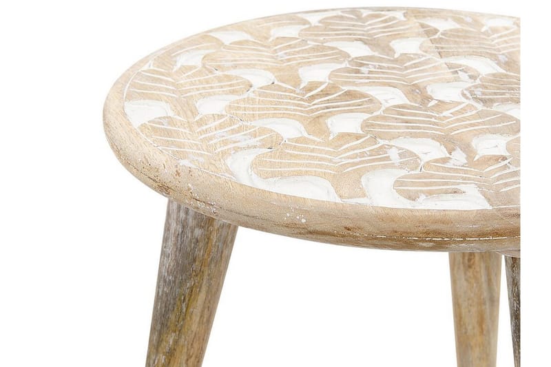 Gazelle Sætbord 46 cm - Lyst træ/Hvid - Møbler - Borde - Aflastningsbord - Indskudsborde