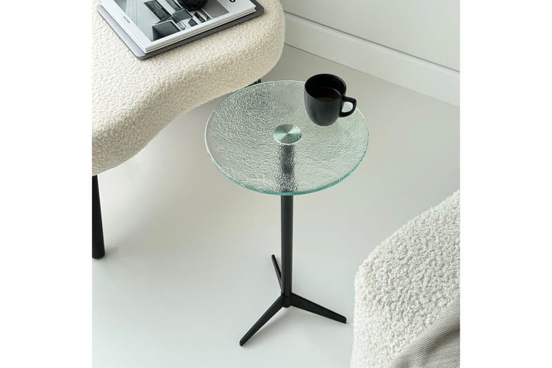 Giada Sidebord 25 cm - Transparent/Sort - Møbler - Borde - Aflastningsbord - Lampebord