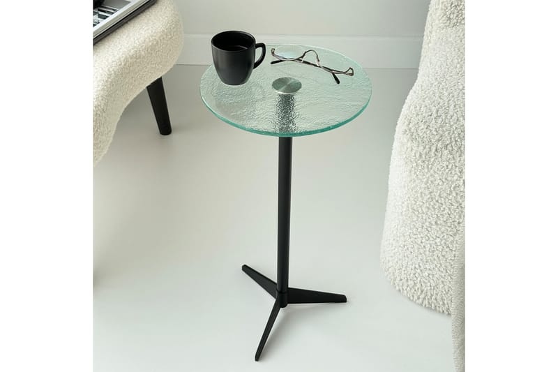 Giada Sidebord 25 cm - Transparent/Sort - Møbler - Borde - Aflastningsbord - Lampebord