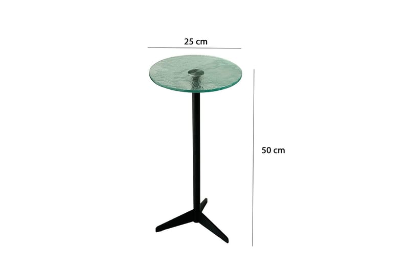 Giada Sidebord 25 cm - Transparent/Sort - Møbler - Borde - Aflastningsbord - Lampebord