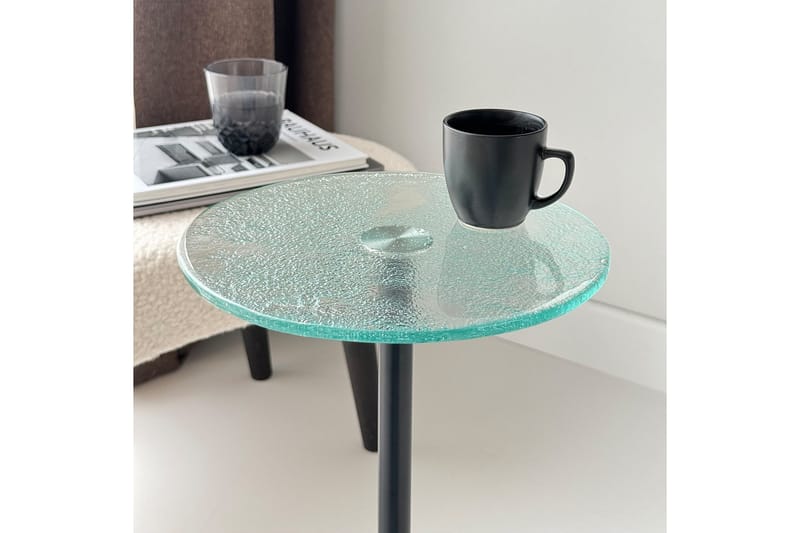 Giada Sidebord 25 cm - Transparent/Sort - Møbler - Borde - Aflastningsbord - Lampebord