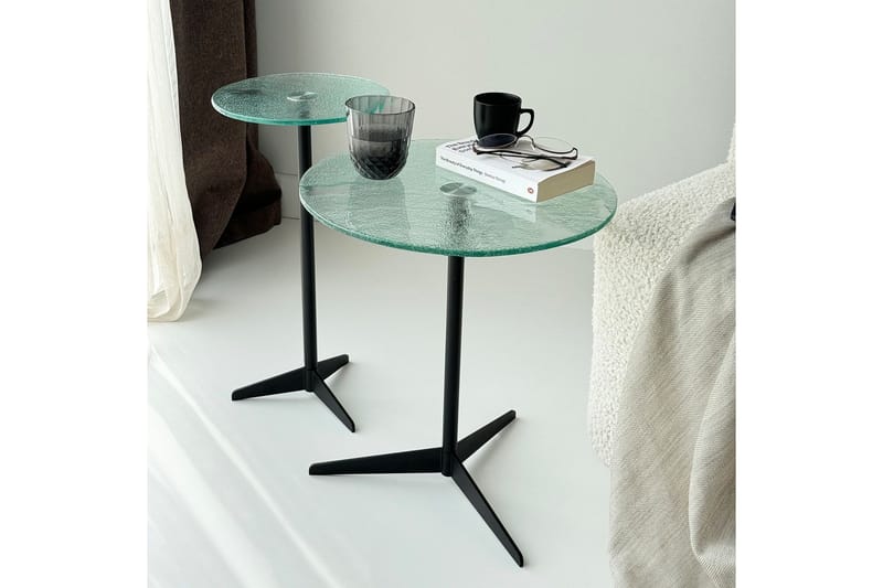 Giada Sidebord 25 cm - Transparent/Sort - Møbler - Borde - Aflastningsbord - Lampebord