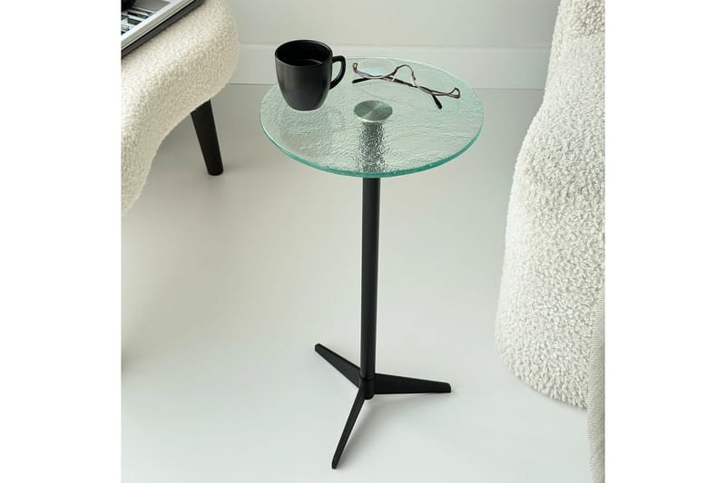 Giada Sidebord 25 cm - Transparent/Sort - Møbler - Borde - Aflastningsbord - Lampebord