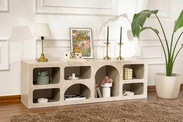 Giana Konsolbord 160 cm - Travertin/Sandsten - Opbevaring - Opbevaringsmøbler - Skænke & sideboards