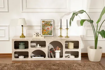 Giana Konsolbord 160 cm - Travertin/Sandsten - Opbevaring - Opbevaringsmøbler - Skænke & sideboards