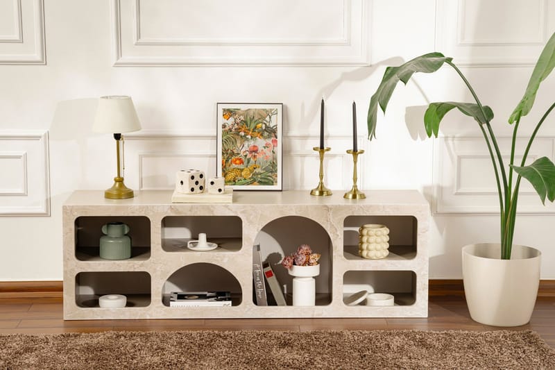 Giana Konsolbord 160 cm - Travertin/Sandsten - Opbevaring - Opbevaringsmøbler - Skænke & sideboards
