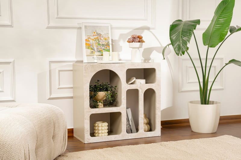 Giana Konsolbord 80 cm - Travertin/Sandsten - Opbevaring - Opbevaringsmøbler - Skænke & sideboards