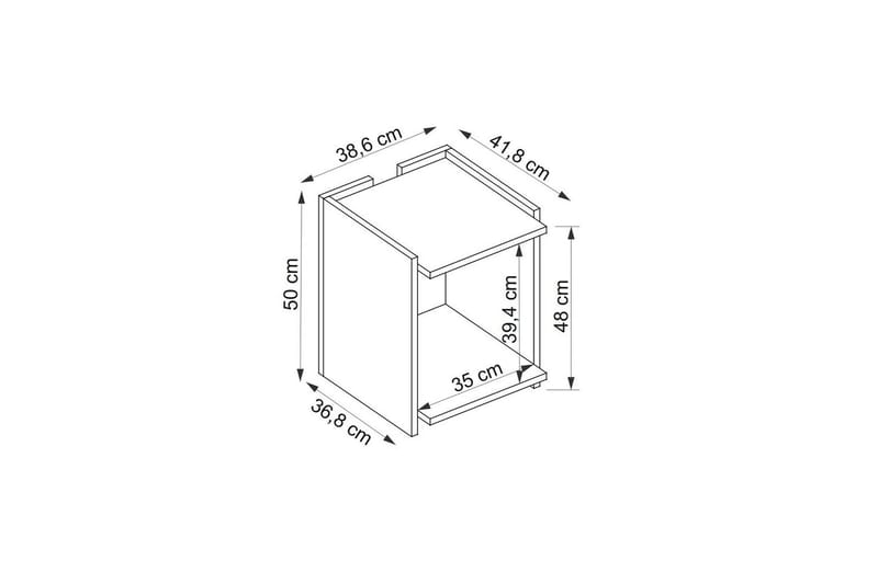Giancarlo Sidebord 38,6 cm - Blå/Antracit - Møbler - Borde - Aflastningsbord - Lampebord