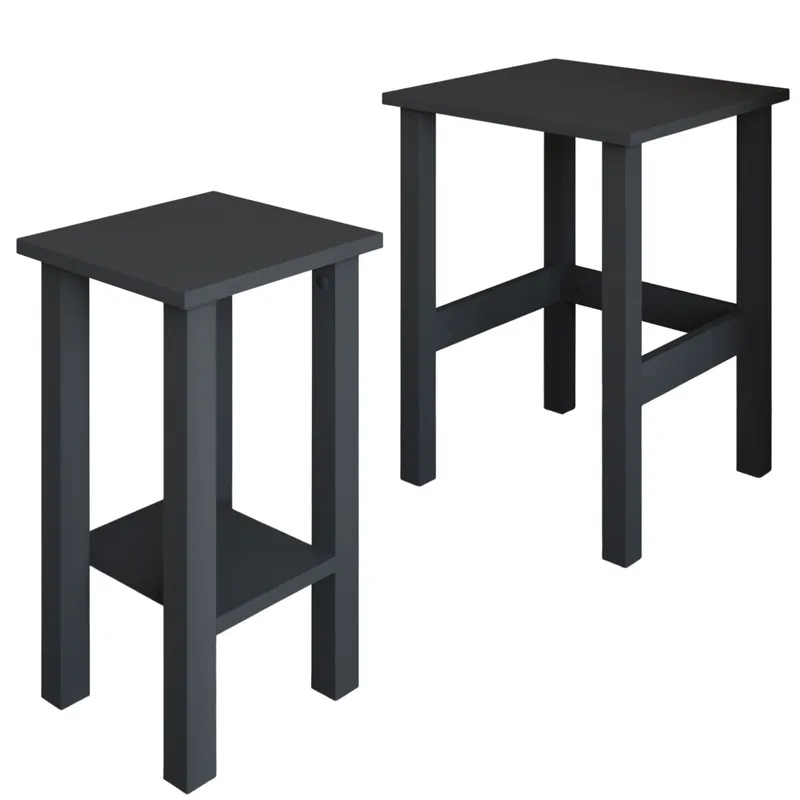 Ginallie Sidebord sæt 45x60 cm - Antracit - Møbler - Borde - Aflastningsbord - Lampebord