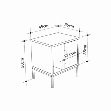 Glynn Sengebord 45 cm - Hvid - Møbler - Borde - Aflastningsbord - Sengebord