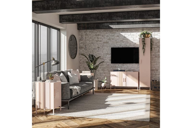 Højskab Mission District 38x40x185 cm, Lyserød - 38x40x185 cm, Lyserød - Opbevaring - Skab - Skabe - Omklædningsskabe