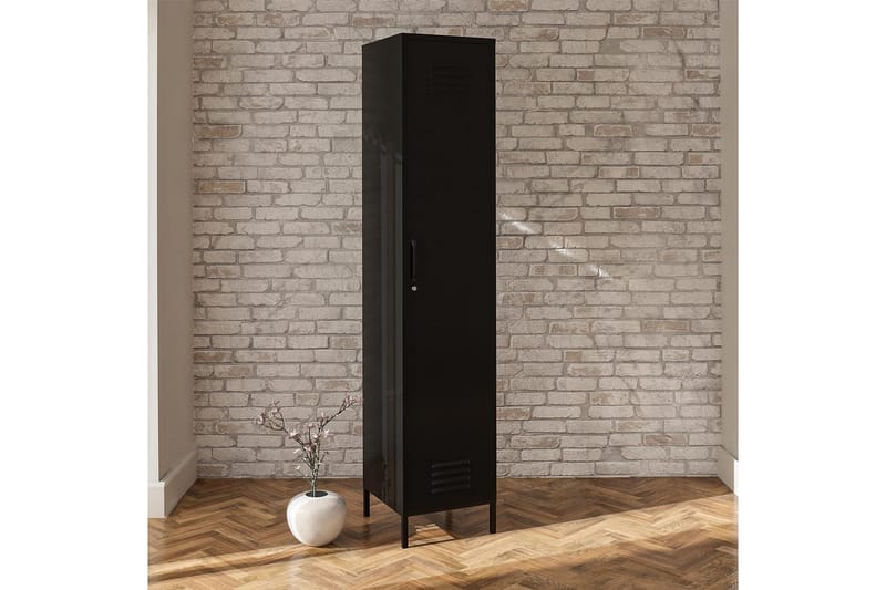 Højskab Mission District 38x40x185 cm, Sort - 38x40x185 cm, Sort - Møbler - Borde - Aflastningsbord - Entrébord