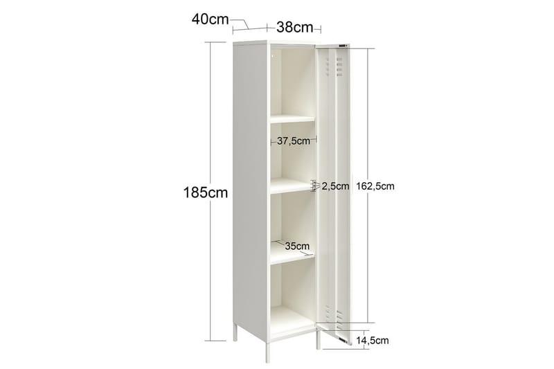Højskab Mission District 38x40x185 cm, Sort - 38x40x185 cm, Sort - Møbler - Borde - Aflastningsbord - Entrébord