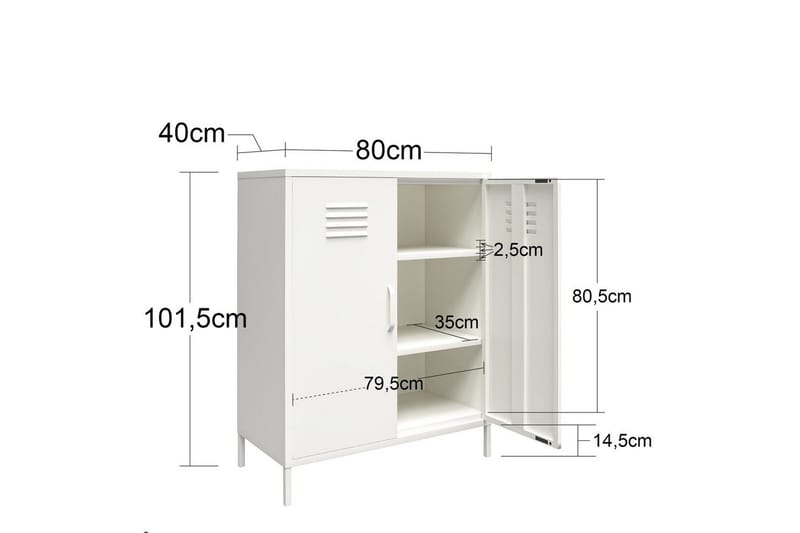 Højskab Mission District 40x80x102 cm, Lyserød - 40x80x102 cm, Lyserød - Opbevaring - Skab - Skabe