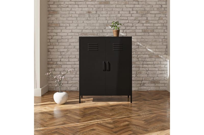 Højskab Mission District 40x80x102 cm, Sort - 40x80x102 cm, Sort - Opbevaring - Skab - Skabe