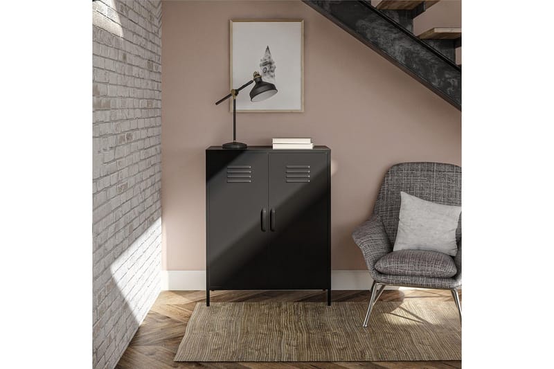 Højskab Mission District 40x80x102 cm, Sort - 40x80x102 cm, Sort - Opbevaring - Skab - Skabe