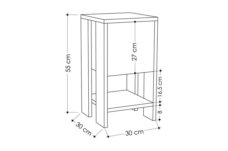 Haelyn Natbord 30 cm - Multifarvet - Møbler - Borde - Aflastningsbord - Sengebord
