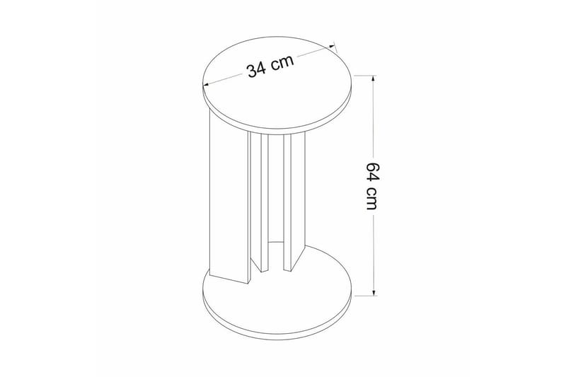 Haelyn Sidebord 34 cm - Valnød/Antracit - Møbler - Borde - Aflastningsbord - Lampebord