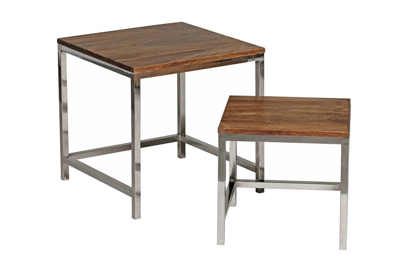 Halana gyngebord 2-stk - Træ / natur | Sølv - Sofabord - Indskudsborde