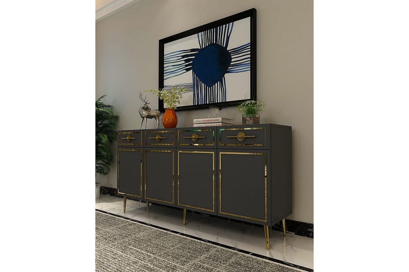 Halma Konsolbord 150 cm - Guld/Antracit - Møbler - Borde - Aflastningsbord - Entrébord