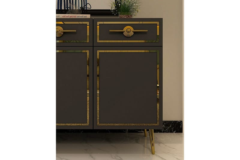 Halma Konsolbord 150 cm - Guld/Antracit - Møbler - Borde - Aflastningsbord - Entrébord