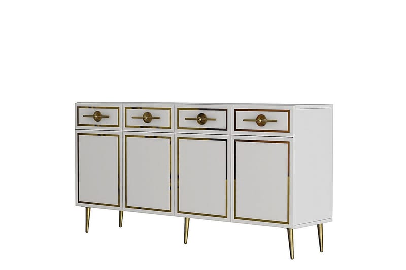 Halma Konsolbord 150 cm - Guld/Hvid - Møbler - Borde - Aflastningsbord - Entrébord
