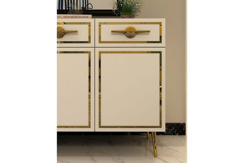 Halma Konsolbord 150 cm - Guld/Hvid - Møbler - Borde - Aflastningsbord - Entrébord
