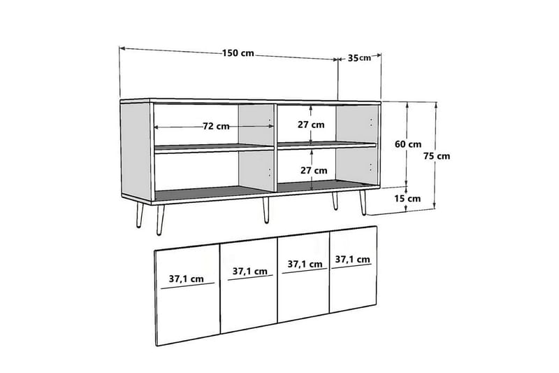 Halma Konsolbord 150 cm - Hvid/Sølv - Møbler - Borde - Aflastningsbord - Entrébord