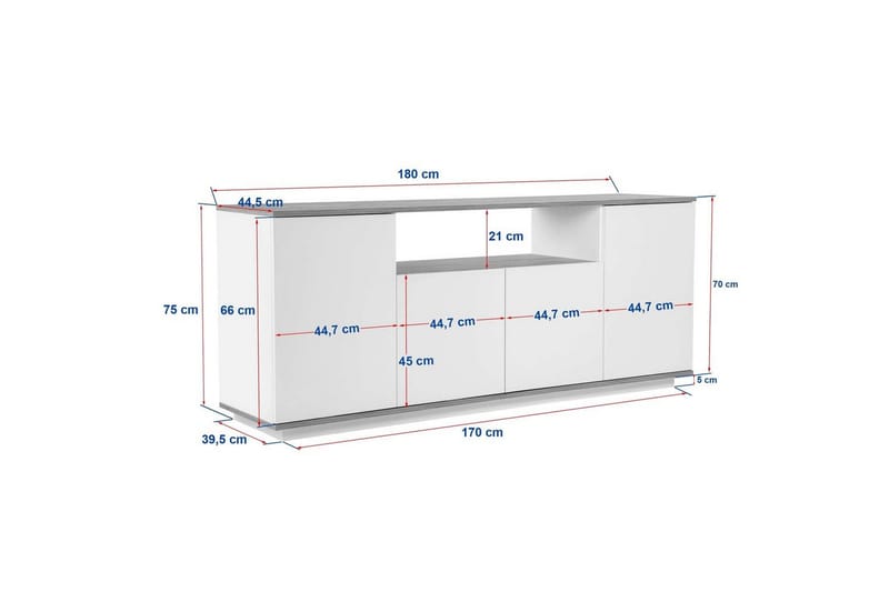 Hano Konsolbord 180 cm - Natur/Antracit - Møbler - Borde - Aflastningsbord - Entrébord