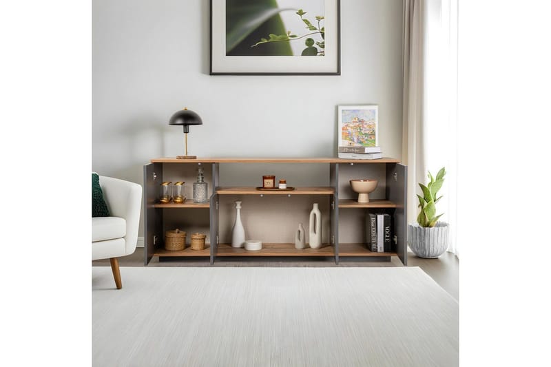 Hano Konsolbord 180 cm - Natur/Antracit - Møbler - Borde - Aflastningsbord - Entrébord