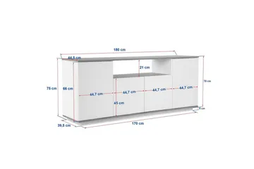 Hano Konsolbord 180 cm - Natur/Hvid - Møbler - Borde - Aflastningsbord - Entrébord
