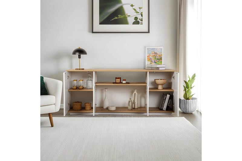 Hano Konsolbord 180 cm - Natur/Hvid - Møbler - Borde - Aflastningsbord - Entrébord