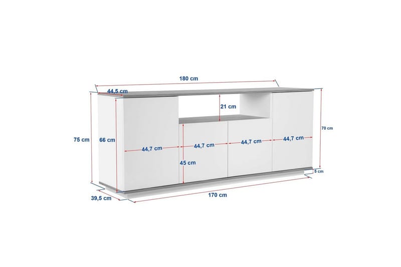 Hano Konsolbord 180 cm - Natur/Hvid - Møbler - Borde - Aflastningsbord - Entrébord