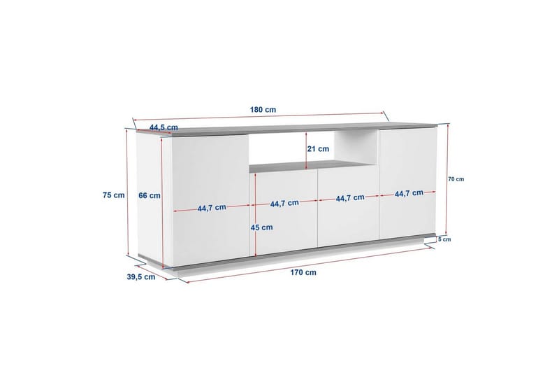 Hano Konsolbord 180 cm - Natur/Hvid - Møbler - Borde - Aflastningsbord - Entrébord