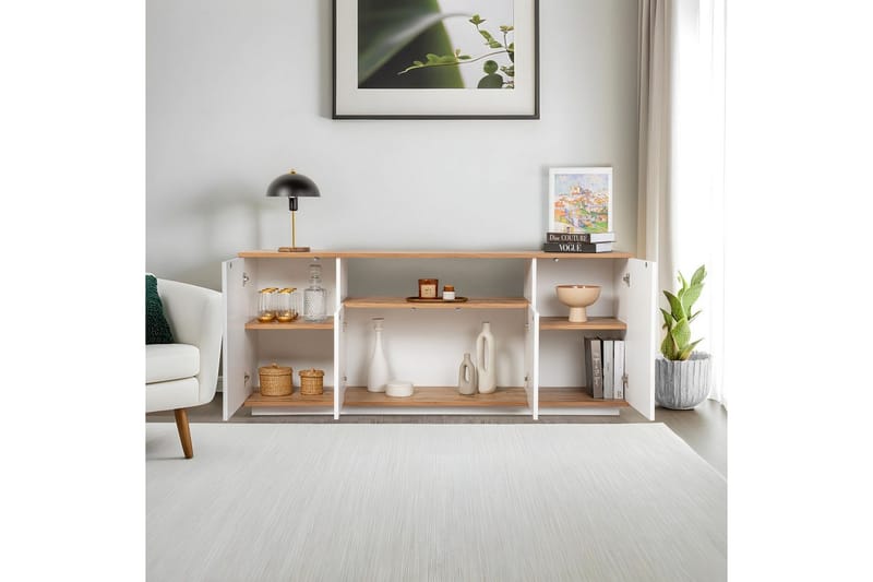 Hano Konsolbord 180 cm - Natur/Hvid - Møbler - Borde - Aflastningsbord - Entrébord