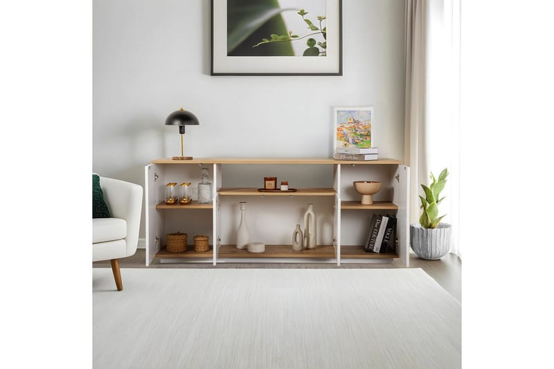 Hano Konsolbord 180 cm - Natur/Hvid - Møbler - Borde - Aflastningsbord - Entrébord