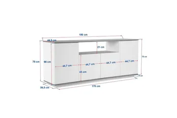 Hano Konsolbord 180 cm - Natur/Hvid - Møbler - Borde - Aflastningsbord - Entrébord