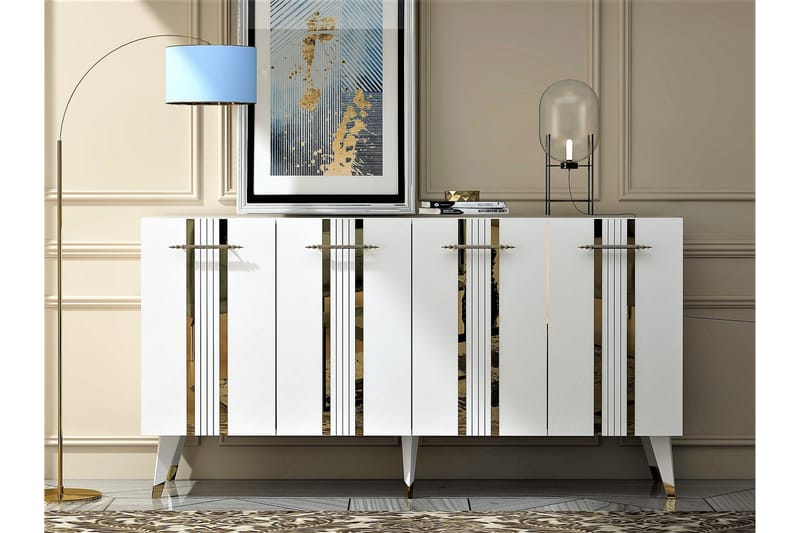 Harsum Konsolbord 150 cm - Guld/Hvid - Entrébord - Konsolbord & sidebord