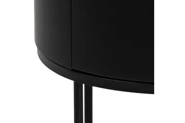 Hastane Sengebord 40 cm Rund i Træ med Metalunderstel - Sort - Møbler - Borde - Aflastningsbord - Sengebord