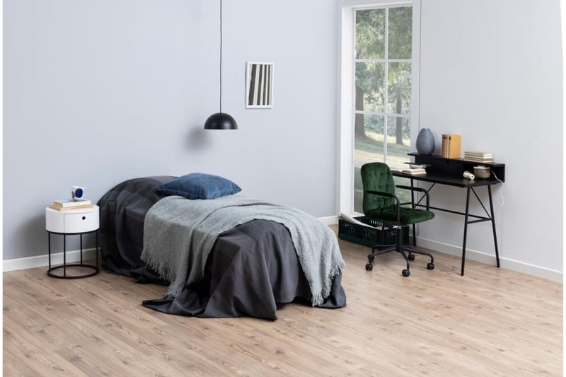 Hastane Sengebord 40 cm Rund med Skuffer i Træ og Metal - Hvid - Møbler - Borde - Aflastningsbord - Sengebord