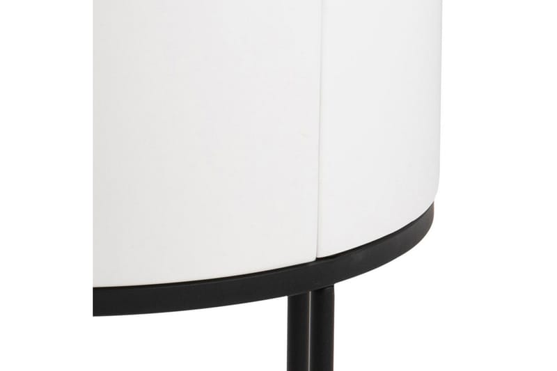 Hastane Sengebord 40 cm Rund med Skuffer i Træ og Metal - Hvid - Møbler - Borde - Aflastningsbord - Sengebord