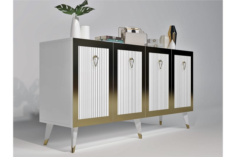 Hazelle Konsolbord 150 cm - Hvid/Guld - Møbler - Borde - Aflastningsbord - Entrébord