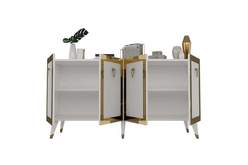 Hazelle Konsolbord 150 cm - Hvid/Guld - Møbler - Borde - Aflastningsbord - Entrébord