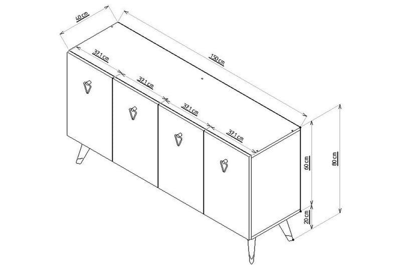 Hazelle Konsolbord 150 cm - Hvid/Sølv - Møbler - Borde - Aflastningsbord - Entrébord