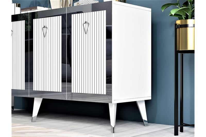 Hazelle Konsolbord 150 cm - Hvid/Sølv - Møbler - Borde - Aflastningsbord - Entrébord