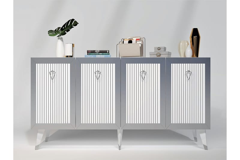 Hazelle Konsolbord 150 cm - Hvid/Sølv - Møbler - Borde - Aflastningsbord - Entrébord