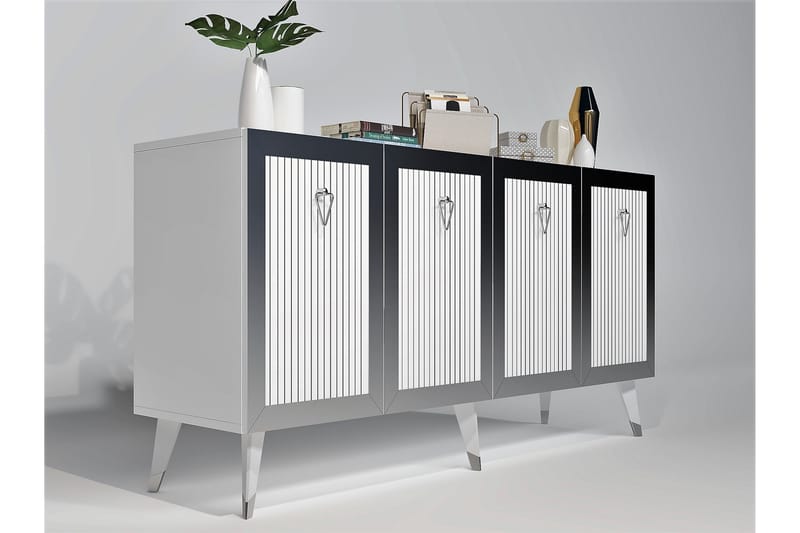 Hazelle Konsolbord 150 cm - Hvid/Sølv - Møbler - Borde - Aflastningsbord - Entrébord