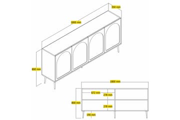 Hazim Konsolbord 180 cm - Creme/Guld - Møbler - Borde - Aflastningsbord - Entrébord
