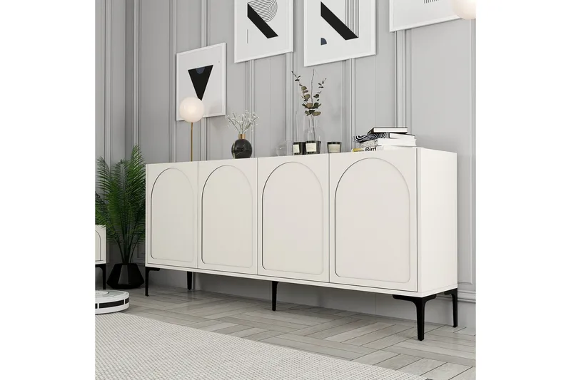 Hazim Konsolbord 180 cm - Creme/Sort - Møbler - Borde - Aflastningsbord - Entrébord