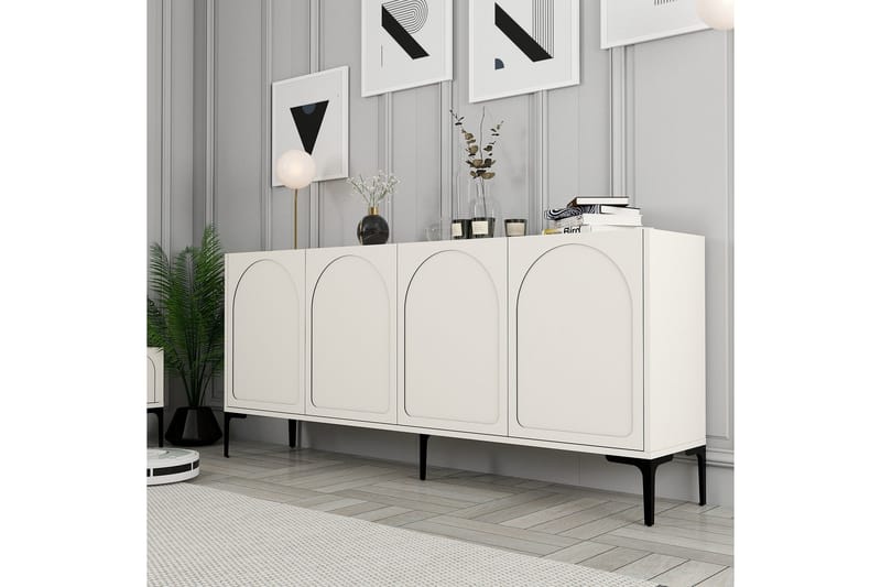 Hazim Konsolbord 180 cm - Creme/Sort - Møbler - Borde - Aflastningsbord - Entrébord